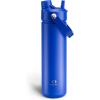 imageInsulated Water Bottle with Straw Stainless Steel Water Bottle LeakProof BPAFree Double Wall Vacuum Keeps Cold for 24 Hours for Sports Travel School 32 oz Azure BlueRoyal Blue