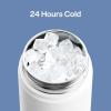 imageInsulated Water Bottle with Straw Stainless Steel Water Bottle LeakProof BPAFree Double Wall Vacuum Keeps Cold for 24 Hours for Sports Travel School 32 oz Azure BluePolar White