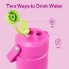 imageInsulated Water Bottle with Straw Stainless Steel Water Bottle LeakProof BPAFree Double Wall Vacuum Keeps Cold for 24 Hours for Sports Travel School 32 oz Azure BlueLime Sorbet