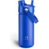 imageInsulated Water Bottle with Straw Stainless Steel Water Bottle LeakProof BPAFree Double Wall Vacuum Keeps Cold for 24 Hours for Sports Travel School 32 oz Azure BlueRoyal Blue