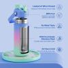 imageInsulated Water Bottle with Straw Stainless Steel Water Bottle LeakProof BPAFree Double Wall Vacuum Keeps Cold for 24 Hours for Sports Travel School 32 oz Azure BlueFrosted Lilac