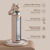 imageInsulated Water Bottle with Straw Stainless Steel Water Bottle LeakProof BPAFree Double Wall Vacuum Keeps Cold for 24 Hours for Sports Travel School 32 oz Azure BlueRaw Umber