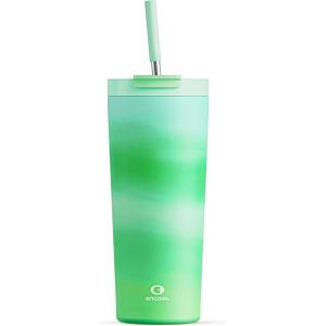 image24 oz Insulated Tumbler with Lid and Straw 100 Leakproof Travel Coffee Mug Stainless Steel Coffee Tumbler Keeps Cold for 24 Hours or Hot for 8 Hours Car Cup Holder Friendly FuchsiaJade