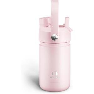 imageInsulated Water Bottle with Straw Stainless Steel Water Bottle LeakProof BPAFree Double Wall Vacuum Keeps Cold for 24 Hours for Sports Travel School 32 oz Azure BlueCotton Candy