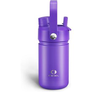 imageInsulated Water Bottle with Straw Stainless Steel Water Bottle LeakProof BPAFree Double Wall Vacuum Keeps Cold for 24 Hours for Sports Travel School 32 oz Azure BlueViolet