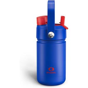 imageInsulated Water Bottle with Straw Stainless Steel Water Bottle LeakProof BPAFree Double Wall Vacuum Keeps Cold for 24 Hours for Sports Travel School 32 oz Azure BlueBeaucoup Blue