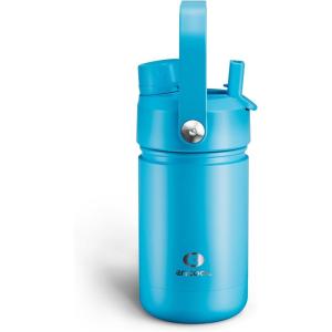 imageInsulated Water Bottle with Straw Stainless Steel Water Bottle LeakProof BPAFree Double Wall Vacuum Keeps Cold for 24 Hours for Sports Travel School 32 oz Azure BlueAzure Blue