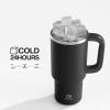 image40 oz Tumbler with Handle and Straw Stainless Steel Insulated Tumbler Keeps Cold for 24 Hours Leakproof Travel Cup Fits in Cup Holder and BPAFree AvenueBlack Night