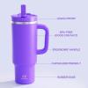 image40 oz Tumbler with Handle and Straw Stainless Steel Insulated Tumbler Keeps Cold for 24 Hours Leakproof Travel Cup Fits in Cup Holder and BPAFree AvenueViolet