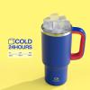 image40 oz Tumbler with Handle and Straw Stainless Steel Insulated Tumbler Keeps Cold for 24 Hours Leakproof Travel Cup Fits in Cup Holder and BPAFree AvenueBeaucoup Blue