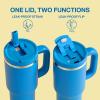 image40 oz Tumbler with Handle and Straw Stainless Steel Insulated Tumbler Keeps Cold for 24 Hours Leakproof Travel Cup Fits in Cup Holder and BPAFree AvenueCeltic Blue