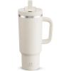 image40 oz Tumbler with Handle and Straw Stainless Steel Insulated Tumbler Keeps Cold for 24 Hours Leakproof Travel Cup Fits in Cup Holder and BPAFree AvenueCream Moon