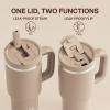 image40 oz Tumbler with Handle and Straw Stainless Steel Insulated Tumbler Keeps Cold for 24 Hours Leakproof Travel Cup Fits in Cup Holder and BPAFree AvenueRaw Umber