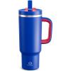 image40 oz Tumbler with Handle and Straw Stainless Steel Insulated Tumbler Keeps Cold for 24 Hours Leakproof Travel Cup Fits in Cup Holder and BPAFree AvenueBeaucoup Blue