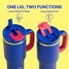 image40 oz Tumbler with Handle and Straw Stainless Steel Insulated Tumbler Keeps Cold for 24 Hours Leakproof Travel Cup Fits in Cup Holder and BPAFree AvenueBeaucoup Blue