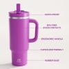 image40 oz Tumbler with Handle and Straw Stainless Steel Insulated Tumbler Keeps Cold for 24 Hours Leakproof Travel Cup Fits in Cup Holder and BPAFree AvenueBright Magenta