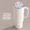 image40 oz Tumbler with Handle and Straw Stainless Steel Insulated Tumbler Keeps Cold for 24 Hours Leakproof Travel Cup Fits in Cup Holder and BPAFree AvenueCream Moon
