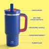 image40 oz Tumbler with Handle and Straw Stainless Steel Insulated Tumbler Keeps Cold for 24 Hours Leakproof Travel Cup Fits in Cup Holder and BPAFree AvenueBeaucoup Blue