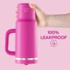 image40 oz Tumbler with Handle and Straw Stainless Steel Insulated Tumbler Keeps Cold for 24 Hours Leakproof Travel Cup Fits in Cup Holder and BPAFree AvenuePersian Rose