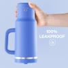 image40 oz Tumbler with Handle and Straw Stainless Steel Insulated Tumbler Keeps Cold for 24 Hours Leakproof Travel Cup Fits in Cup Holder and BPAFree AvenueCornflower Blue