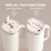 image40 oz Tumbler with Handle and Straw Stainless Steel Insulated Tumbler Keeps Cold for 24 Hours Leakproof Travel Cup Fits in Cup Holder and BPAFree AvenueCream Moon