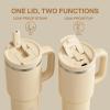 image40 oz Tumbler with Handle and Straw Stainless Steel Insulated Tumbler Keeps Cold for 24 Hours Leakproof Travel Cup Fits in Cup Holder and BPAFree AvenueIndian Khaki