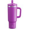 image40 oz Tumbler with Handle and Straw Stainless Steel Insulated Tumbler Keeps Cold for 24 Hours Leakproof Travel Cup Fits in Cup Holder and BPAFree AvenueBright Magenta