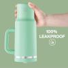 image40 oz Tumbler with Handle and Straw Stainless Steel Insulated Tumbler Keeps Cold for 24 Hours Leakproof Travel Cup Fits in Cup Holder and BPAFree AvenueBrook Green