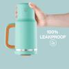 image40 oz Tumbler with Handle and Straw Stainless Steel Insulated Tumbler Keeps Cold for 24 Hours Leakproof Travel Cup Fits in Cup Holder and BPAFree AvenueSoft Cyan