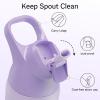 imageInsulated Water Bottle with Straw  Encool Stainless Steel Water Bottle Reusable Leakproof and BPAFree for Sports Travel Cold for 24 Hours 24 oz LavenderLavender