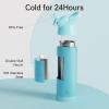 imageInsulated Water Bottle with Straw  Encool Stainless Steel Water Bottle Reusable Leakproof and BPAFree for Sports Travel Cold for 24 Hours 24 oz LavenderMint Green