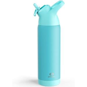 imageInsulated Water Bottle with Straw  Encool Stainless Steel Water Bottle Reusable Leakproof and BPAFree for Sports Travel Cold for 24 Hours 24 oz LavenderMint Green