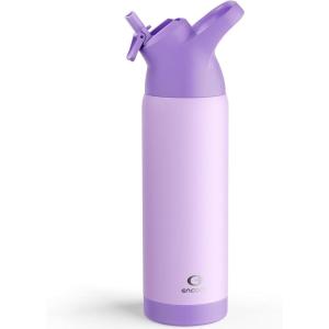 imageInsulated Water Bottle with Straw  Encool Stainless Steel Water Bottle Reusable Leakproof and BPAFree for Sports Travel Cold for 24 Hours 24 oz LavenderLavender