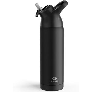 imageInsulated Water Bottle with Straw  Encool Stainless Steel Water Bottle Reusable Leakproof and BPAFree for Sports Travel Cold for 24 Hours 24 oz LavenderBlack Night