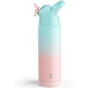 imageInsulated Water Bottle with Straw  Encool Stainless Steel Water Bottle Reusable Leakproof and BPAFree for Sports Travel Cold for 24 Hours 24 oz LavenderCherry Blossom