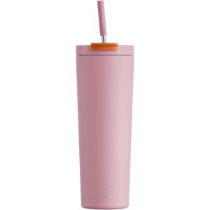 image30 oz Insulated Tumbler with Lid and Straw 100 Leakproof Travel Coffee Mug Stainless Steel Coffee Tumbler Keeps Cold for 24 Hours or Hot for 8 Hours Car Cup Holder Friendly BlushBlush