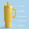 image40 oz Tumbler with Handle and Straw Stainless Steel Insulated Tumbler Keeps Cold for 24 Hours Leakproof Travel Cup Fits in Cup Holder and BPAFree Evening GlowElfin Yellow