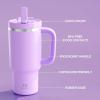 image40 oz Tumbler with Handle and Straw Stainless Steel Insulated Tumbler Keeps Cold for 24 Hours Leakproof Travel Cup Fits in Cup Holder and BPAFree Evening GlowLavender