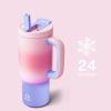 image40 oz Tumbler with Handle and Straw Stainless Steel Insulated Tumbler Keeps Cold for 24 Hours Leakproof Travel Cup Fits in Cup Holder and BPAFree Evening GlowEvening Glow