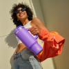 image40 oz Tumbler with Handle and Straw Stainless Steel Insulated Tumbler Keeps Cold for 24 Hours Leakproof Travel Cup Fits in Cup Holder and BPAFree Evening GlowViolet