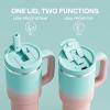image40 oz Tumbler with Handle and Straw Stainless Steel Insulated Tumbler Keeps Cold for 24 Hours Leakproof Travel Cup Fits in Cup Holder and BPAFree Evening GlowCherry Blossom