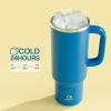 image40 oz Tumbler with Handle and Straw Stainless Steel Insulated Tumbler Keeps Cold for 24 Hours Leakproof Travel Cup Fits in Cup Holder and BPAFree Evening GlowCeltic Blue