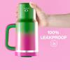 image40 oz Tumbler with Handle and Straw Stainless Steel Insulated Tumbler Keeps Cold for 24 Hours Leakproof Travel Cup Fits in Cup Holder and BPAFree Evening GlowFuchsia