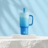 image40 oz Tumbler with Handle and Straw Stainless Steel Insulated Tumbler Keeps Cold for 24 Hours Leakproof Travel Cup Fits in Cup Holder and BPAFree Evening GlowSea