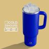 image40 oz Tumbler with Handle and Straw Stainless Steel Insulated Tumbler Keeps Cold for 24 Hours Leakproof Travel Cup Fits in Cup Holder and BPAFree Evening GlowRoyal Blue