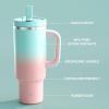 image40 oz Tumbler with Handle and Straw Stainless Steel Insulated Tumbler Keeps Cold for 24 Hours Leakproof Travel Cup Fits in Cup Holder and BPAFree Evening GlowCherry Blossom