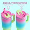 image40 oz Tumbler with Handle and Straw Stainless Steel Insulated Tumbler Keeps Cold for 24 Hours Leakproof Travel Cup Fits in Cup Holder and BPAFree Evening GlowLime Sorbet