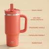 image40 oz Tumbler with Handle and Straw Stainless Steel Insulated Tumbler Keeps Cold for 24 Hours Leakproof Travel Cup Fits in Cup Holder and BPAFree Evening GlowTawny Orange