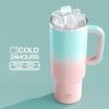 image40 oz Tumbler with Handle and Straw Stainless Steel Insulated Tumbler Keeps Cold for 24 Hours Leakproof Travel Cup Fits in Cup Holder and BPAFree Evening GlowCherry Blossom