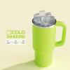 image40 oz Tumbler with Handle and Straw Stainless Steel Insulated Tumbler Keeps Cold for 24 Hours Leakproof Travel Cup Fits in Cup Holder and BPAFree Evening GlowSharp Green